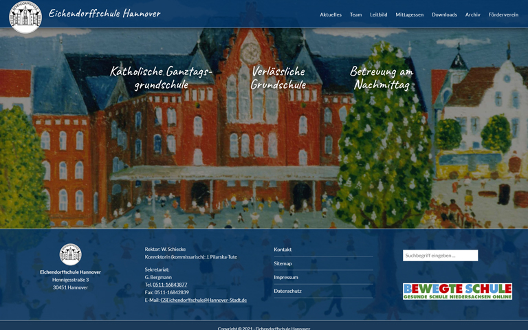 Screenshot Website eichendorffschule-hannover.de