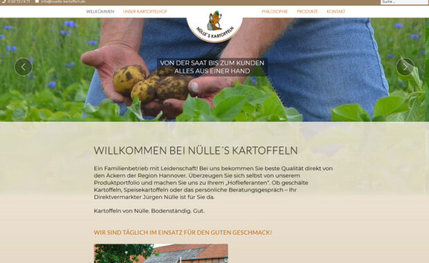 Screenshot Website nuelle-kartoffeln.de