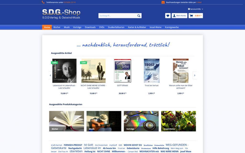 Screenshot Onlineshop sdg-verlag.de
