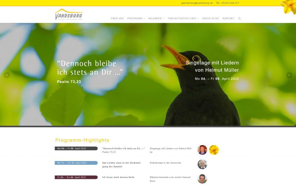 Screenshot Website vandsburg.de