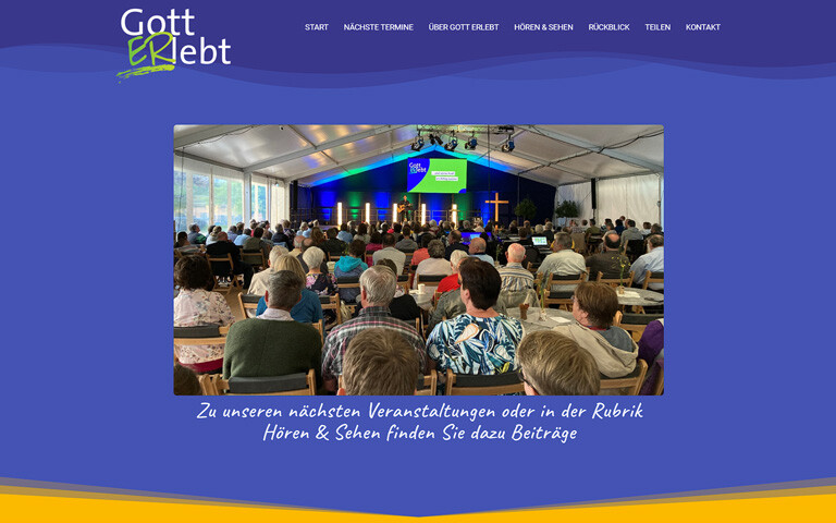Screenshot Website gott-erlebt.com im Mai 2025