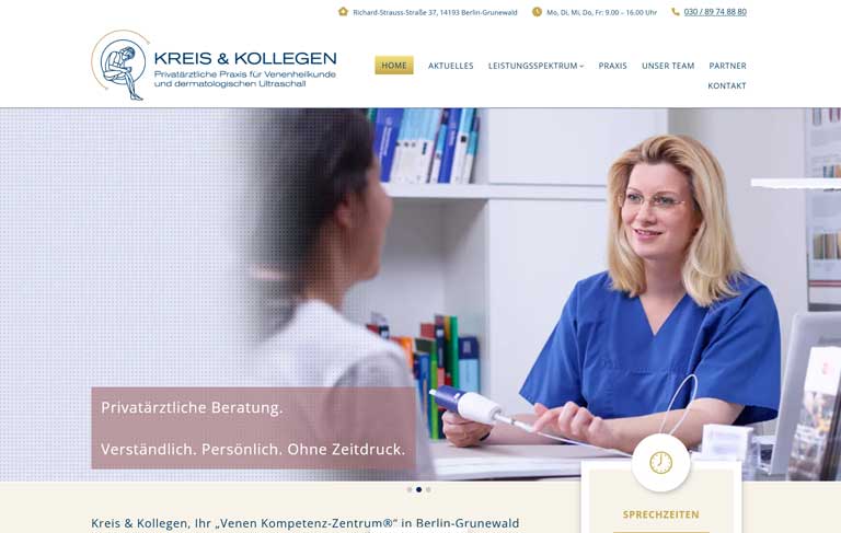 Screenshot Website venenheilkunde-berlin.de im Mai 2026