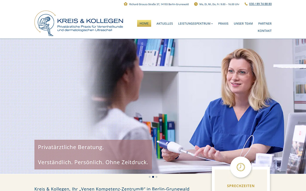 Screenshot Website venenheilkunde-berlin.de im Mai 2026